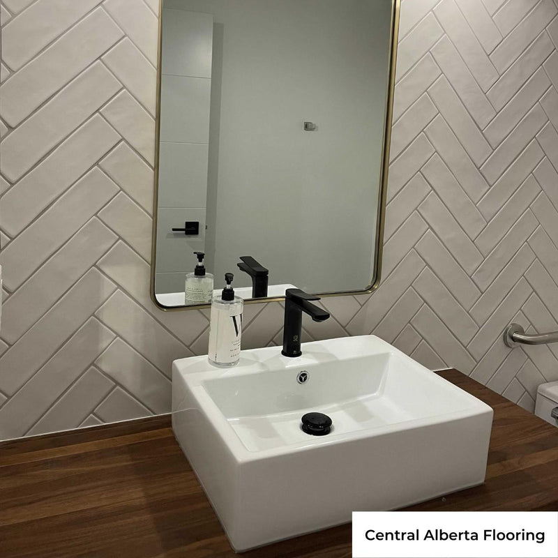 Pearl KASU-DG Metro White 1-Hole Rectangle Vessel Bathroom Sink - GBC060