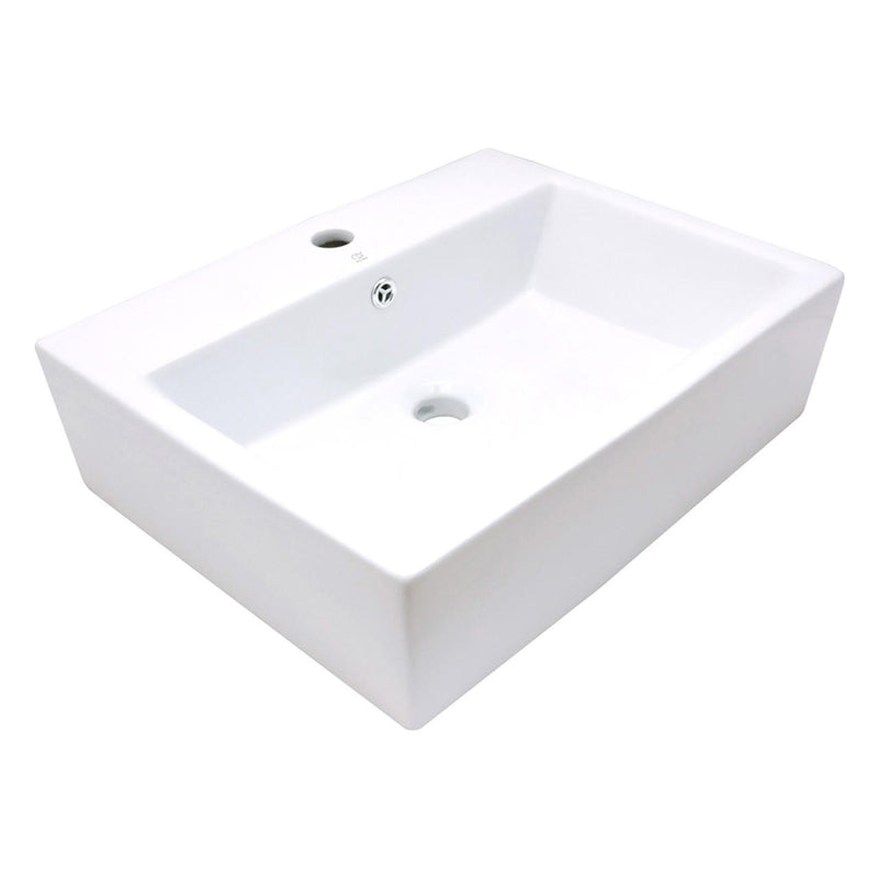 Pearl KASU-DG Metro White 1-Hole Rectangle Vessel Bathroom Sink - GBC060