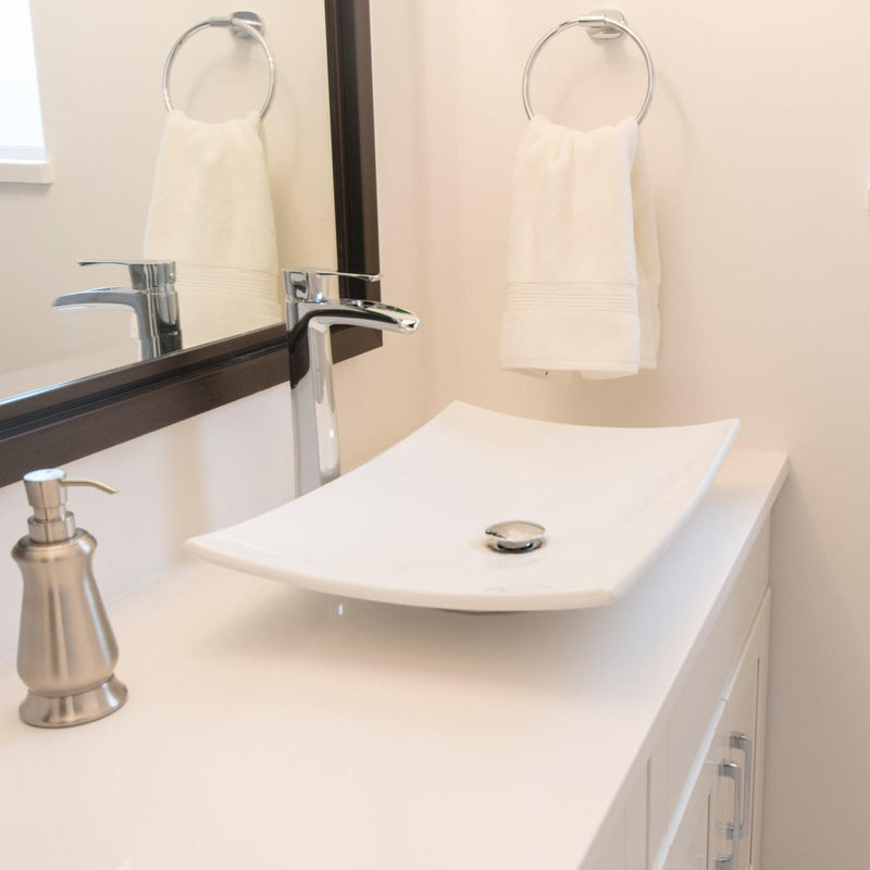 Pearl KASU-DN Metro White Rectangle Vessel Bathroom Sink - GBC233