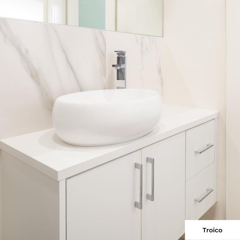 Pearl KASU-DU Metro White Oval Vessel Bathroom Sink - GBC224