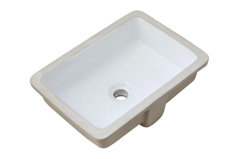 Pearl KASU-SE Metro White Rectangle Undermount Bathroom Sink - GBC1712