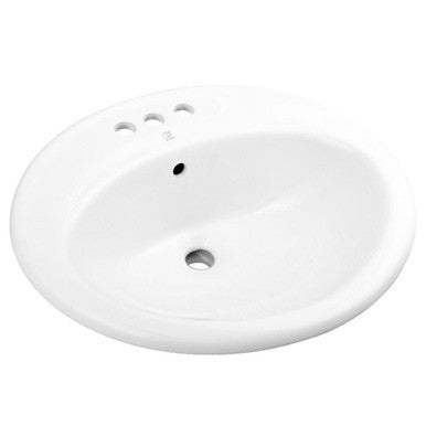 Pearl KASU-TSR Metro White, Centerset Round Drop-In Bathroom Sink - GBC2218