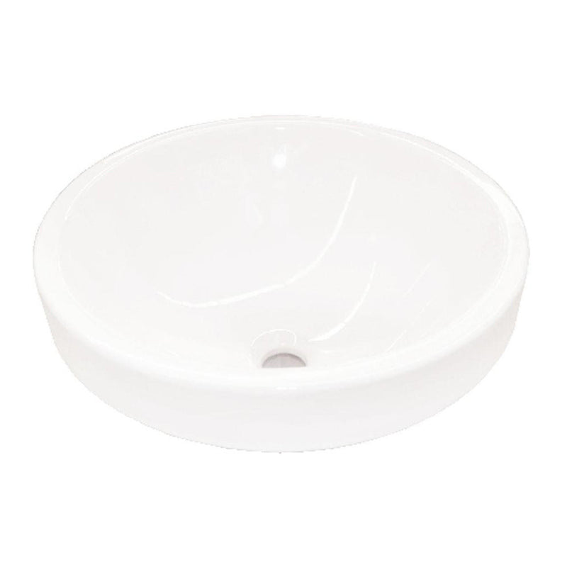 Pearl KASU-WR Metro White Half Mount Round Bathroom Sink - GBC081