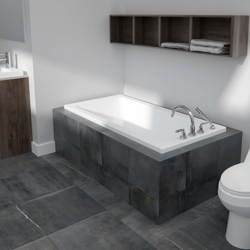 Neptune Entrepreneur Pia 3060 AFR Acrylic Drop-in End Drain Bathtub in White – 220482-000-001-000