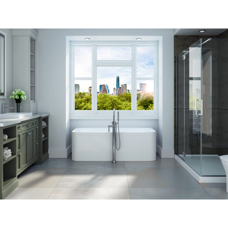 Neptune Belgrade 3266 AFR Acrylic Wall-Mount Freestanding Center Drain Bathtub in White – 220047-000-001-000
