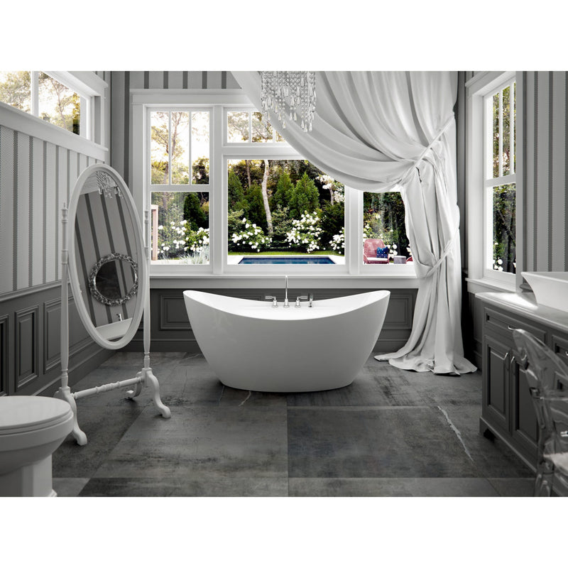 Neptune Murano F1 3466 AFR Acrylic Freestanding Center Drain Bathtub in White – 220050-000-001-000