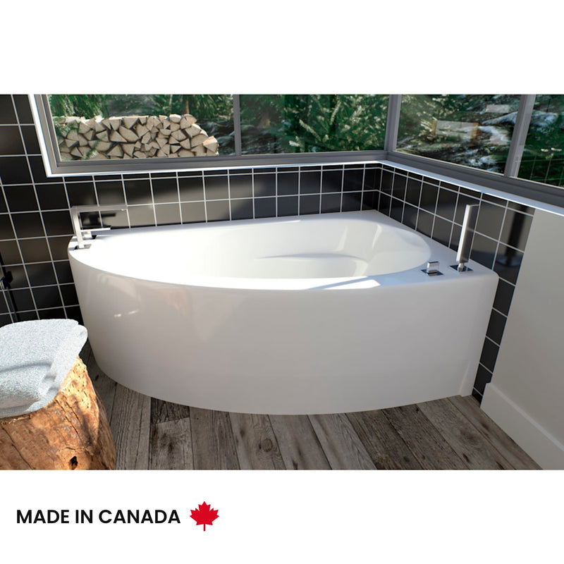 Neptune Wind 6036 Acrylic Corner Left Drain Bathtub in White – 220106-000-001-001