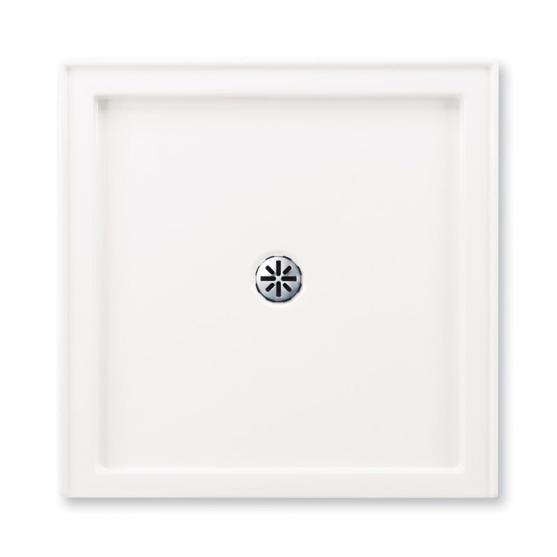 Neptune Entrepreneur Zen 3636 Acrylic Alcove Shower Base in White with Center Drain – 220098-501-001-000
