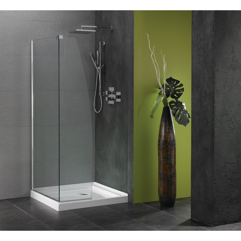 Neptune Entrepreneur Zen 3636 Acrylic Corner Shower Base in White with Center Drain – 220098-500-001-000