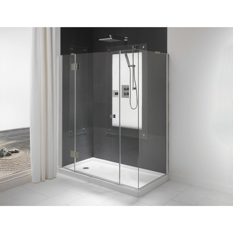 Neptune Entrepreneur Zen 6036 Acrylic Corner Left Shower Base in White with Center Drain – 220101-502-001-000