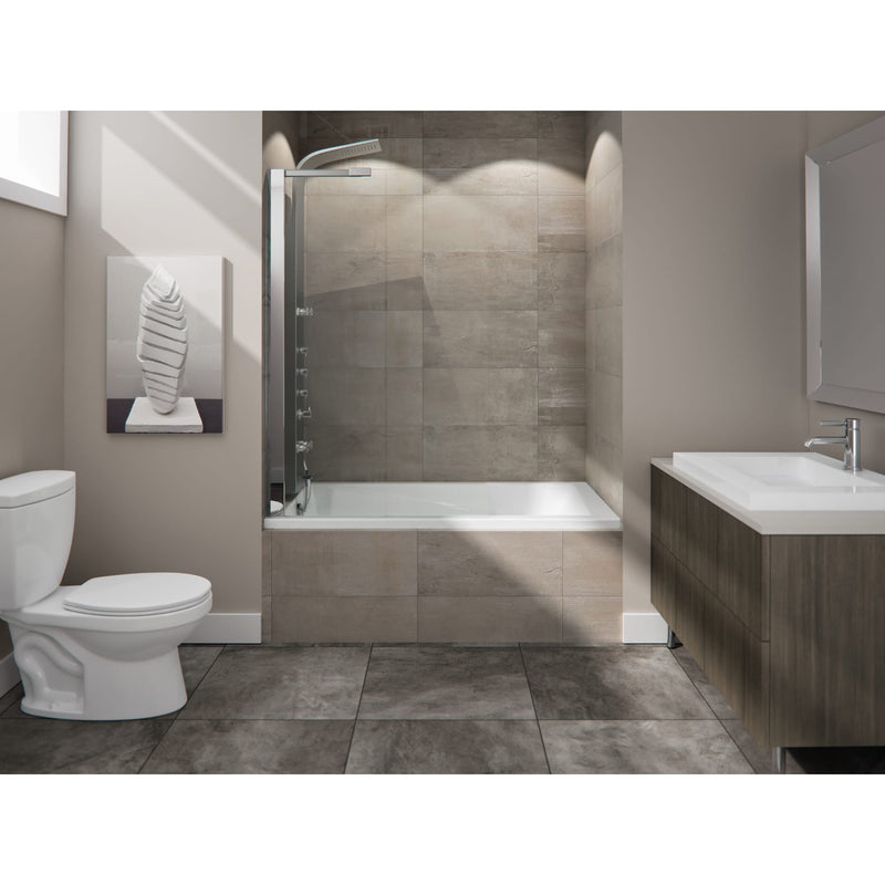 Neptune Entrepreneur Zenya 6032 IF AFR Acrylic Alcove Right Drain Bathtub in White – 220177-000-001-002